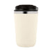 Daily Grind Pack - A cream-coloured drink bottle with a black lid and a silver band near the top. It features a logo.