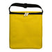 The Knock Off Pack - A yellow zippered tote bag with a black strap and a front pocket. It has a simple, solid design.
