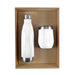 Pura Cardboard Gift Set - A drink bottle and a cup in white, presented in a cardboard gift set. Both feature stainless steel accents.