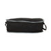 The Escape Pack - A black travel pack with grey trim, featuring a zip closure and side handles for easy carrying.