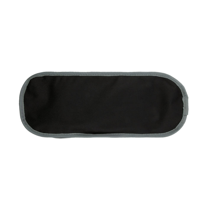 The Escape Pack - A black and grey zippered pouch with an oval shape and no visible branding.