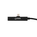 Tech Pack Charge - A black charging dock with a USB-C connector, featuring a logo and attached cable.