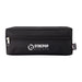 Tech Pack Charge - A black tech pack with a zippered compartment, featuring a logo on the front and a rectangular shape.