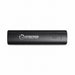 Tech Pack Charge - A black rechargeable battery pack with a logo and four indicator lights.