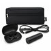 Tech Pack Charge - A black tech pack featuring a charging case with earbuds, a power bank, and a USB cable, all in a zippered pouch.