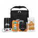 The Knock Off for Christmas Pack - A black cooler bag containing a drink bottle, ginger beer, beer nuts, and gingerbread biscuits with a logo.