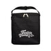 The Knock Off for Christmas Pack - A black insulated cooler bag with a zip closure and a front pocket. Features a logo on the front.