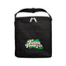 The Knock Off for Christmas Pack - A black insulated cooler bag with a zippered top and a front pocket, featuring a logo.