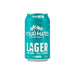 The Knock Off for Christmas Pack - A drink can featuring a turquoise design, labelled as Lager, with a low carb and full flavour description.