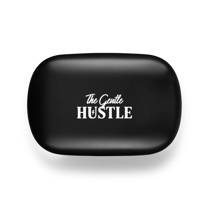 The Hustle Pack - A black case with a smooth surface and a logo on the top. The case features rounded edges.