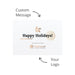 The Pause Pack: Christmas Edition - A festive card with a light background featuring holiday greetings and space for a custom message and logo.