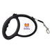 The Walkies Pack - A black dog leash with a shaped handle and a clip, featuring a logo.