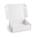Custom Box with Locking Lid 360 x 305 x 105mm - A white cardboard box with a locking lid, measuring 360 x 305 x 105mm, with an open top and flaps.