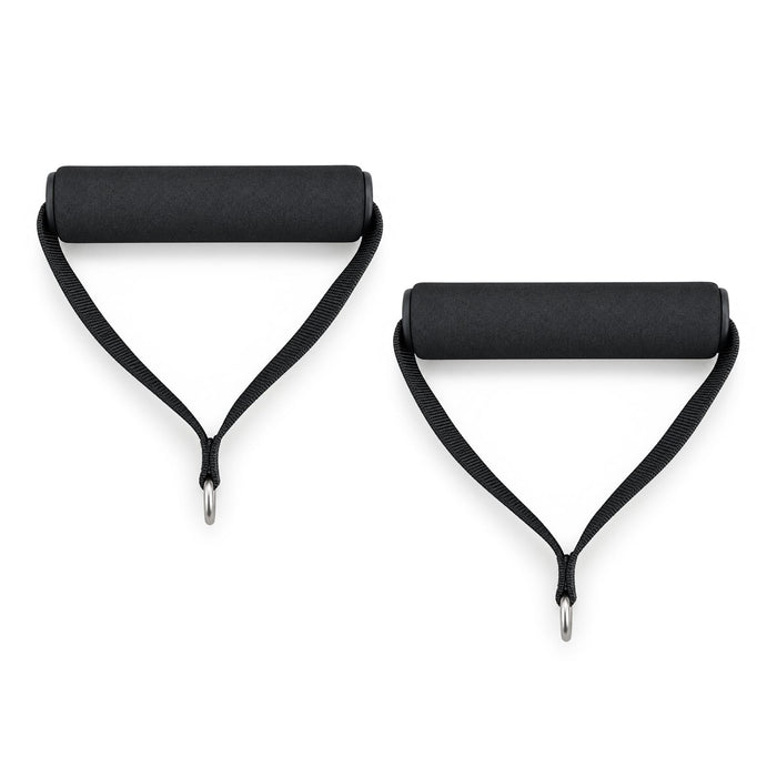 Anywhere Resistance Fitness Set - A pair of black resistance training handles with padded grips and adjustable straps for fitness use.