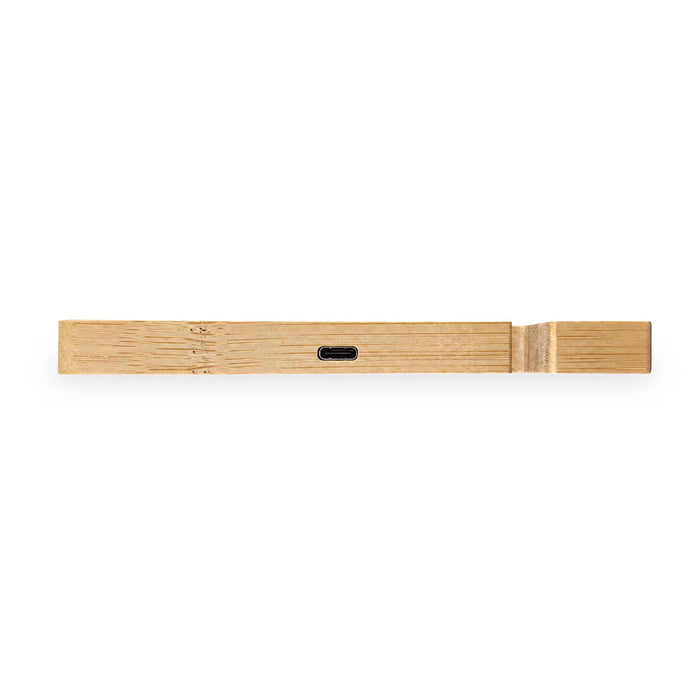 Oscar Illuminating Charging Stand - A wooden charging stand in a light finish, featuring a central USB-C port.
