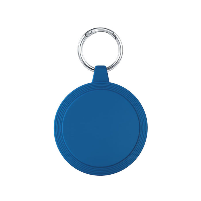 The Ultimate Welcome - Hot Chocolate Edition - A blue keyring with a circular silicone cover and a metal keyring attachment.