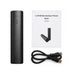 Symbolique 5,000mAh Power Bank - A black cylindrical power bank with a user guide and a USB cable. The power bank features an indicator light.