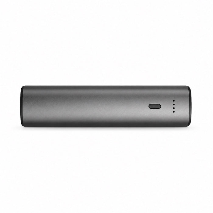 Symbolique 5,000mAh Power Bank - A sleek, rectangular grey power bank featuring a status indicator and a logo.