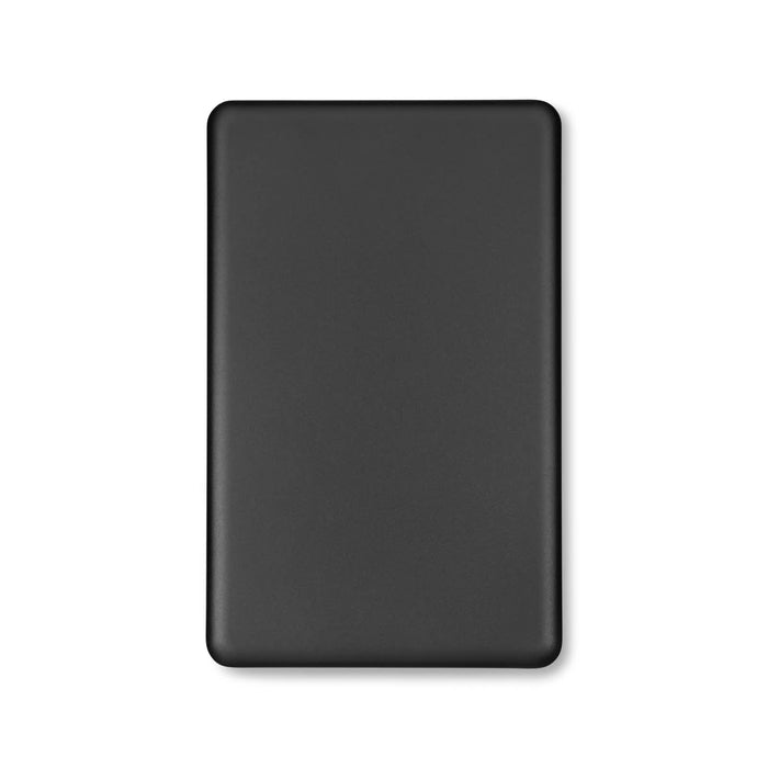 The Modern Essential Gift Set - A black solid state power bank with a sleek, rectangular design and a logo on the surface.