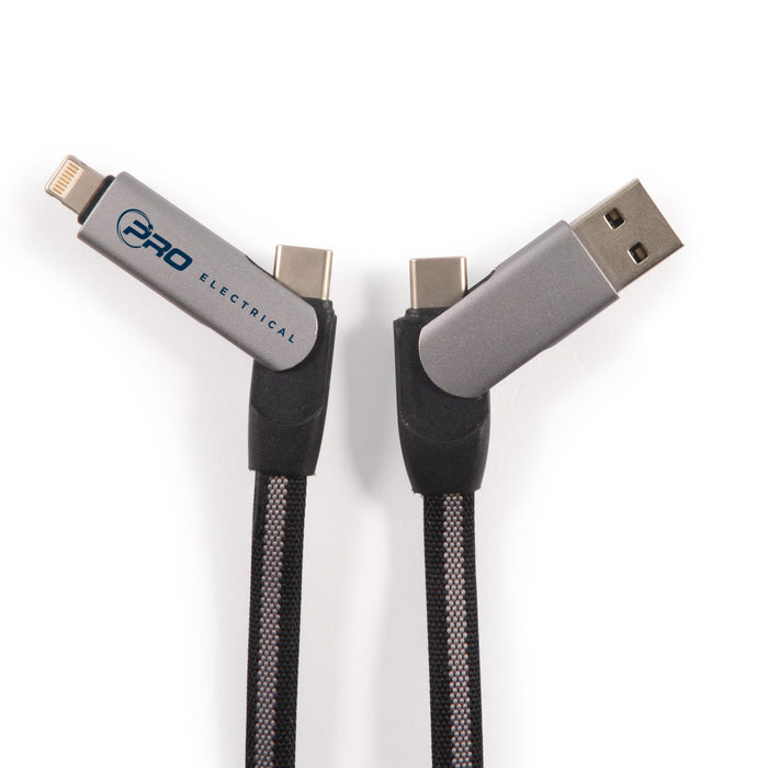 Volt Combo Cable - A charging cable with a braided design, featuring grey connectors and a branding logo.