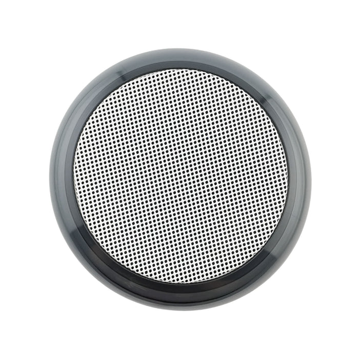 Dazzle RGB Speaker - A round Dazzle RGB Speaker in black with a perforated front grille for sound output.
