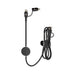 Tech Pack Connect - A black charging cable with a round connector and a clip for organisation. It has a sleek, modern design.