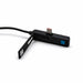 Ultra Power Cable - A black charging cable with a connector and a folding flap, featuring a blue button and a logo.