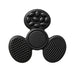 Tactile Fidget Spinner - A black tactile fidget spinner featuring three textured surfaces for sensory feedback. It has a logo on one side.
