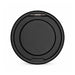 Puck Magnetic Phone and Watch Charger with Stand - A black circular magnetic charger with a stand feature, designed for phones and watches, featuring a logo.
