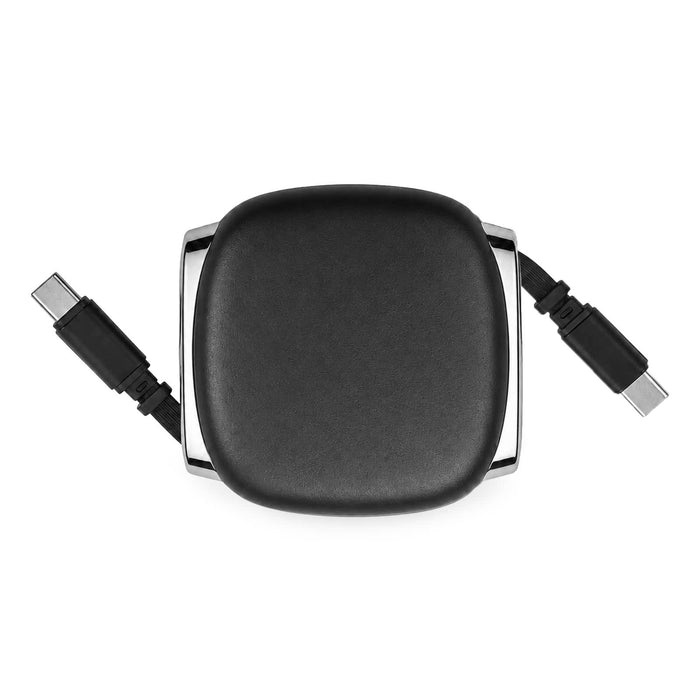 Reel 100W Cable - A black 100W cable reel with two USB-C connectors attached. The design is sleek and compact.