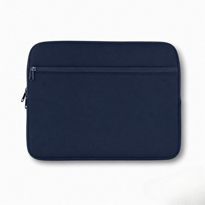 Mate Neoprene Laptop Sleeve 16 inch - A navy neoprene laptop sleeve designed for a 16-inch laptop, featuring a zippered pocket and a subtle logo.