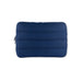 Bubble Neoprene Laptop Sleeve 14 inch - A navy blue neoprene laptop sleeve with a padded design and a zipper closure. It includes a logo.