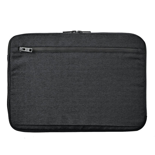 Cupertino Laptop Sleeve 16 - A black laptop sleeve with a zippered compartment, designed to hold a 16-inch laptop.