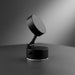 Ajustable Magnetic Mobile Stand - A black adjustable magnetic mobile stand with a round base and a swivelling top.