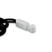Phone holder Lanyard - A black lanyard with a white phone holder attached at one end.