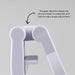 Traveler Mobile Phone Stand - A white mobile phone stand with a adjustable joint for angle rotation. The product features a simple, minimalist design.