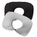 Jodie Inflatable Neck Pillow - Two inflatable neck pillows in black and white, featuring a circular valve and a smooth texture.