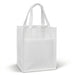 Pocket Shopping Bag - A white reusable shopping bag with two handles and a front pocket, featuring a simple design.