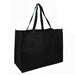Jumbo Non Woven Shopper - A black reusable grocery bag with two handles and a spacious interior. It features a logo on the side.