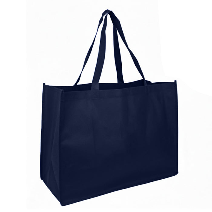 Jumbo Non Woven Shopper - A navy Jumbo Non Woven Shopper bag with two sturdy handles and a simple design. It features a logo on the side.