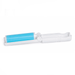 Stick n Roll Lint Remover - A lint remover with a white handle and a blue adhesive roller. It features a compact design and has a logo.