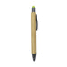 Manopoli Bamboo Pen - A bamboo pen featuring a green stylus tip and a black clip, with a sleek design and natural finish.