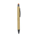 Manopoli Bamboo Pen - A bamboo pen with an orange stylus tip and black accents, featuring a clip for easy attachment.