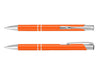 Argento Lacquer Pen - An orange lacquer pen with silver accents, featuring a sleek design and a clip for easy attachment.