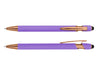Colombo Rose Gold Stylus Pen - A purple stylus pen with rose gold accents and a clip, featuring a touch-sensitive tip.