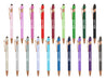 Colombo Rose Gold Stylus Pen - A collection of stylus pens in various colours like pink, red, green, and blue, featuring rose gold accents and branding.