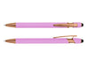 Colombo Rose Gold Stylus Pen - A pink stylus pen with rose gold accents and a black tip, featuring a sleek design and a logo.