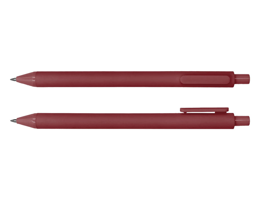 Virgo Ball Point Pen - A set of two red ballpoint pens with a smooth finish and clip. Each pen features a tapered design.