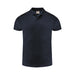 Men's Smash Polo - A navy blue men's polo shirt with a collar and short sleeves, featuring a branding logo.