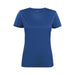Women's Run Active Tee - A women's active t-shirt in a vibrant blue colour, featuring a round neckline and short sleeves. It has a logo.
